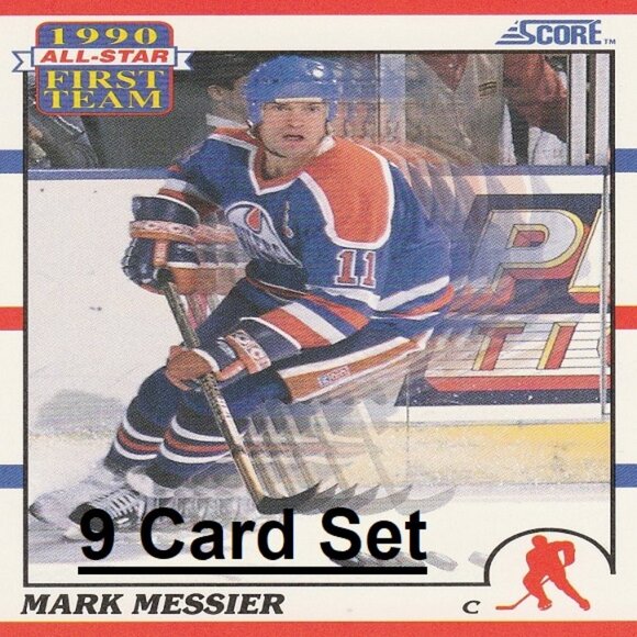 Mark Messier Edmonton Oilers  NHL Hockey Card Collection - 9 Oilers Hockey Cards - Picture 1 of 10